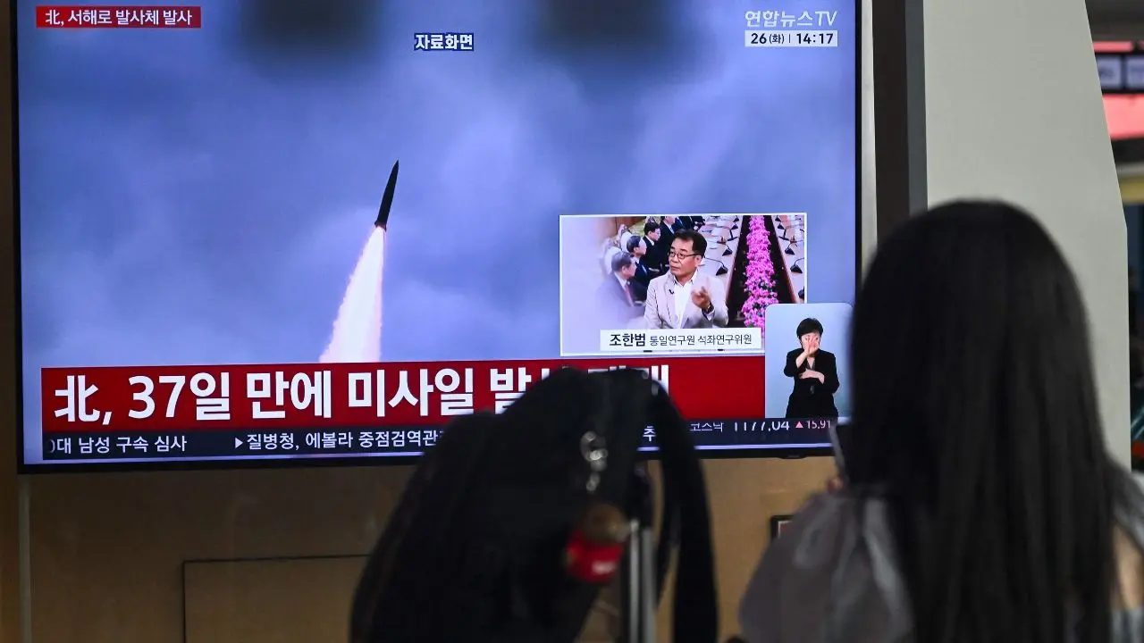 North Korea launches ballistic missile and multiple projectiles into Yellow Sea Pyongyang conducts eighth missile test of the year, says Seoul. Pic/AFP